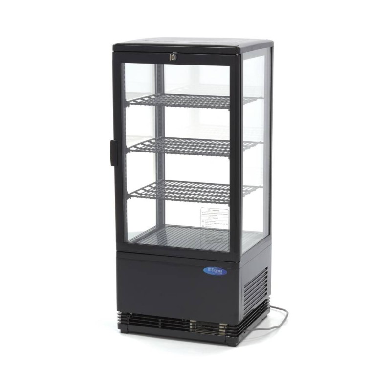 Maxima - Réfrigérateur vitrine - 78L - 43cm - Noir