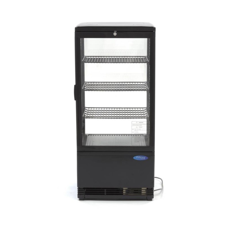 Maxima - Réfrigérateur vitrine - 78L - 43cm - Noir