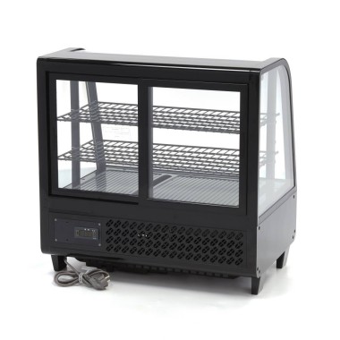 Maxima - Vitrine réfrigérée - 100L - 68cm - Noir - Porte Coulissante arrière