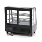 Maxima - Vitrine réfrigérée - 100L - 68cm - Noir - Porte Coulissante arrière