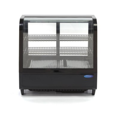 Maxima - Vitrine réfrigérée - 100L - 68cm - Noir - Porte Coulissante arrière