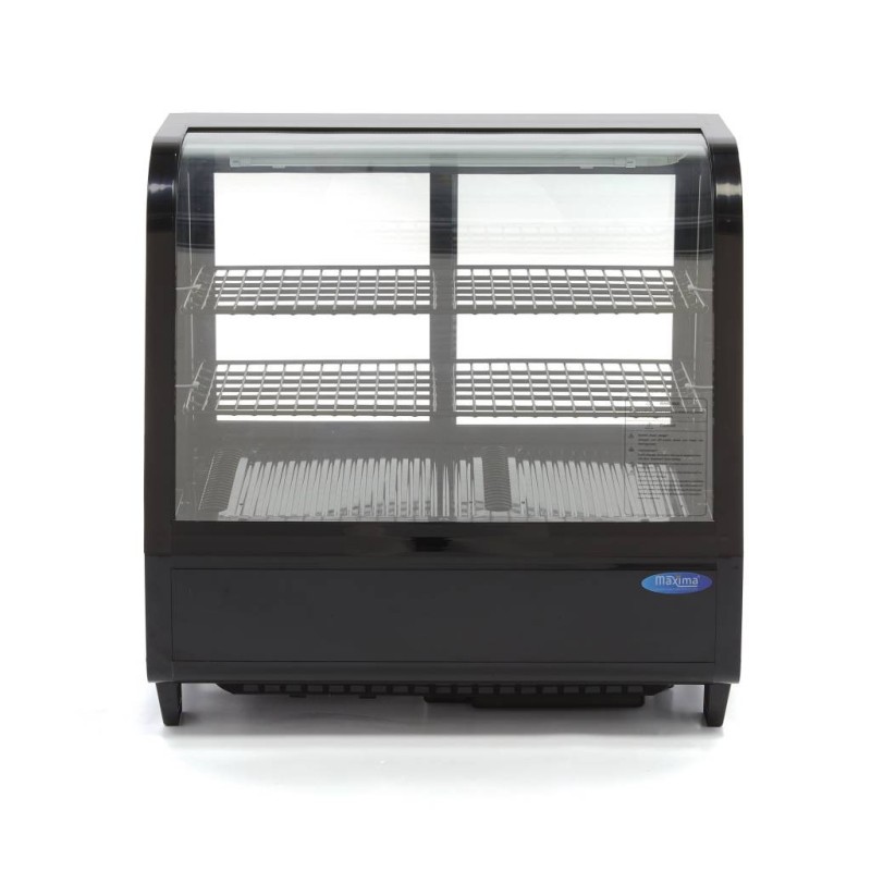 Maxima - Vitrine réfrigérée - 100L - 68cm - Noir - Porte Coulissante arrière