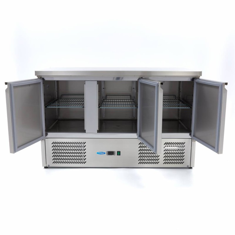 Maxima - Réfrigérateur de comptoir - 400L - 137cm - 3 portes