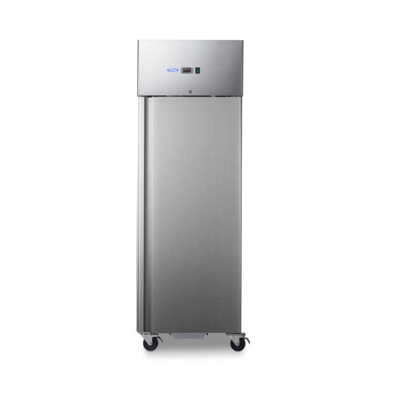 Maxima - Réfrigérateur - 600L - 3 étagères réglables (2/1 GN) - sur roulettes - inox