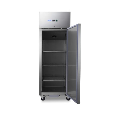 Maxima - Réfrigérateur - 600L - 3 étagères réglables (2/1 GN) - sur roulettes - inox