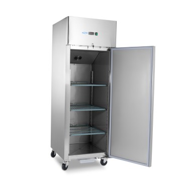 Maxima - Réfrigérateur - 600L - 3 étagères réglables (2/1 GN) - sur roulettes - inox