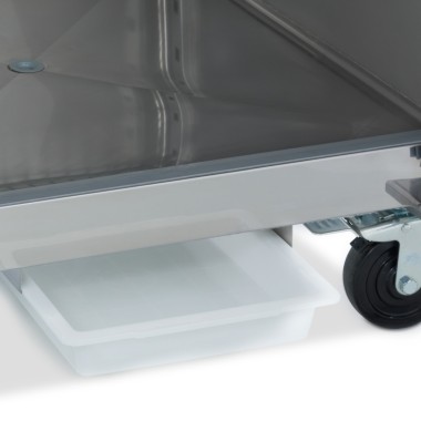 Maxima - Réfrigérateur - 600L - 3 étagères réglables (2/1 GN) - sur roulettes - inox