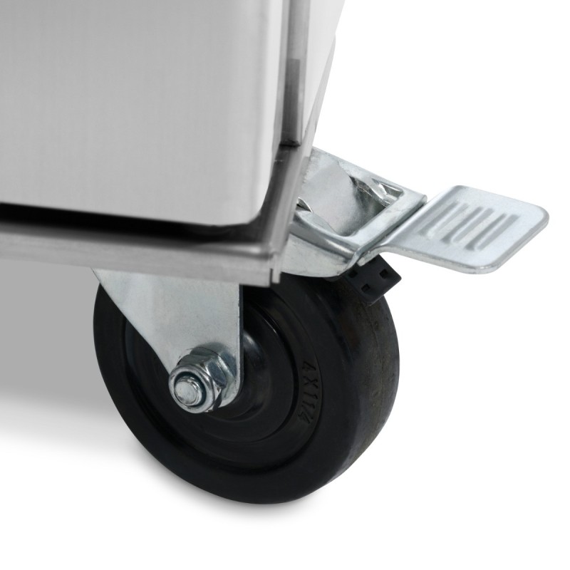 Maxima - Réfrigérateur - 600L - 3 étagères réglables (2/1 GN) - sur roulettes - inox