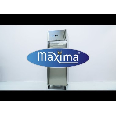 Maxima - Réfrigérateur - 600L - 3 étagères réglables (2/1 GN) - sur roulettes - inox