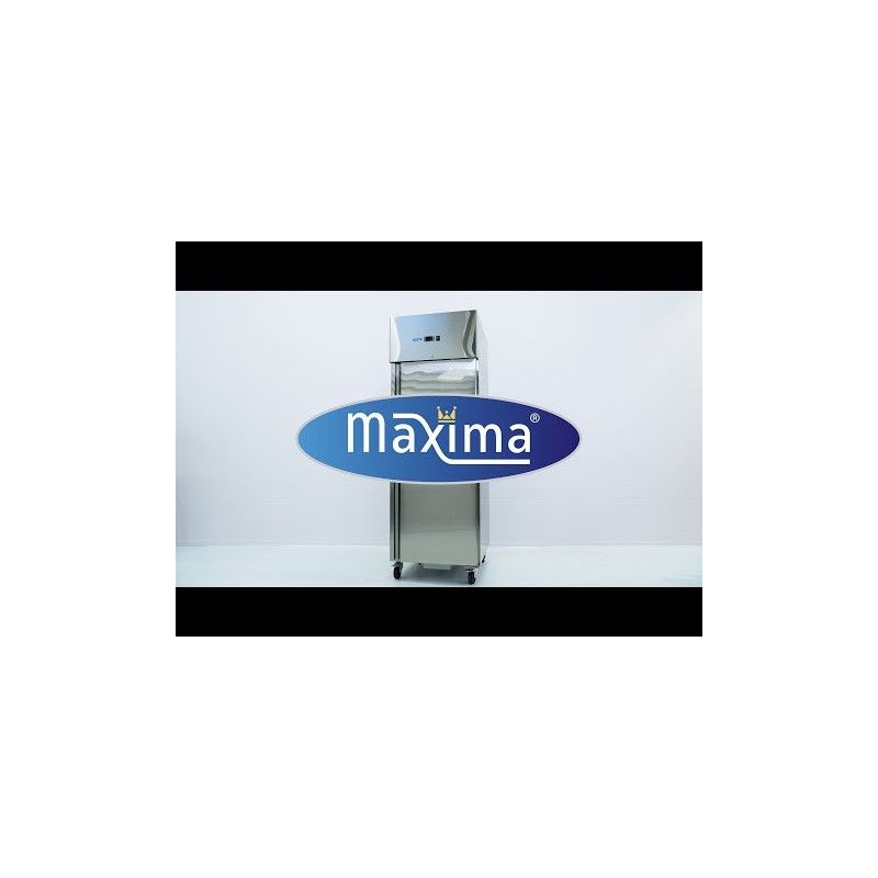 Maxima - Réfrigérateur - 600L - 3 étagères réglables (2/1 GN) - sur roulettes - inox
