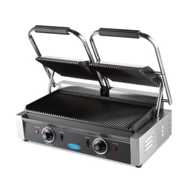 Maxima - Grill Contact - Rainuré - Double Plaque de Grill - 2 x 22cm