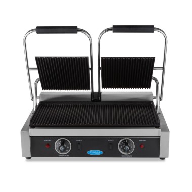 Maxima - Grill Contact - Rainuré - Double Plaque de Grill - 2 x 22cm