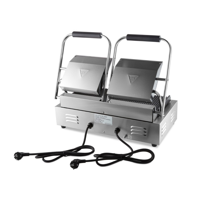 Maxima - Grill Contact - Rainuré - Double Plaque de Grill - 2 x 22cm
