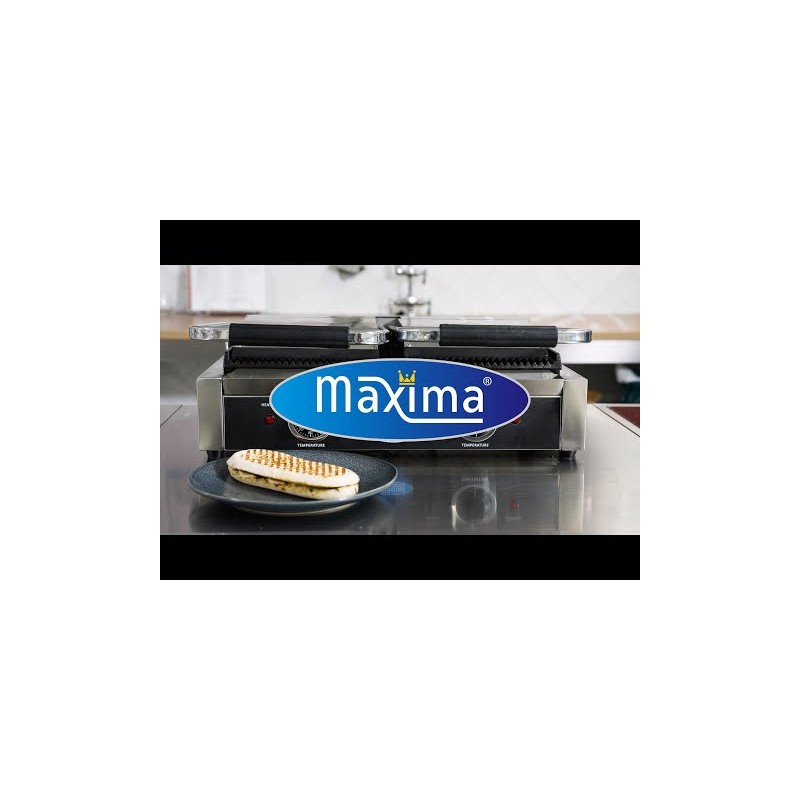 Maxima - Grill Contact - Rainuré - Double Plaque de Grill - 2 x 22cm