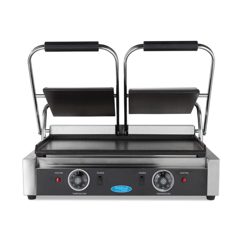 Maxima - Grill contact - Lisse - Double plaque de grill - 2 x 22cm