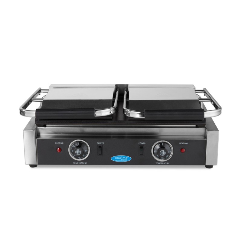 Maxima - Grill contact - Lisse - Double plaque de grill - 2 x 22cm