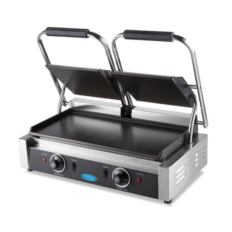 Maxima - Grill contact - Lisse - Double plaque de grill - 2 x 22cm