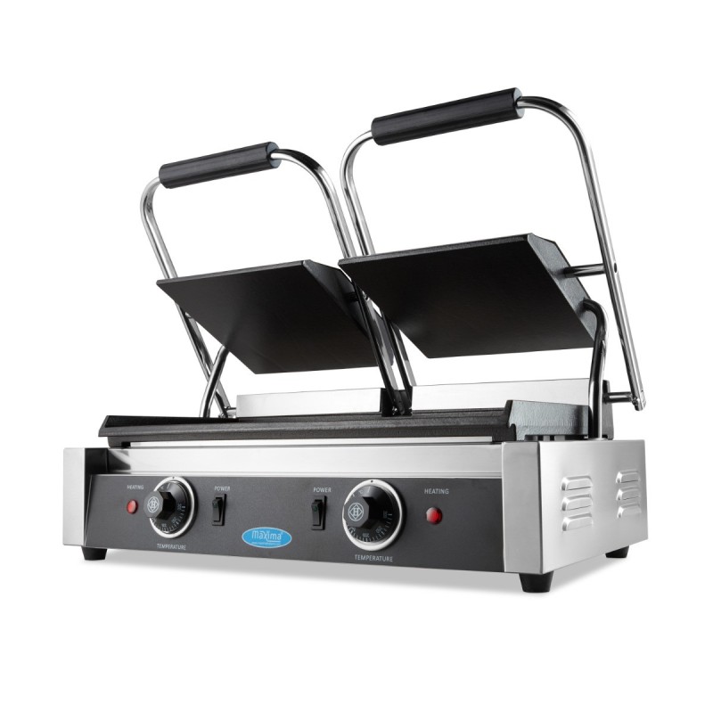Maxima - Grill contact - Lisse - Double plaque de grill - 2 x 22cm