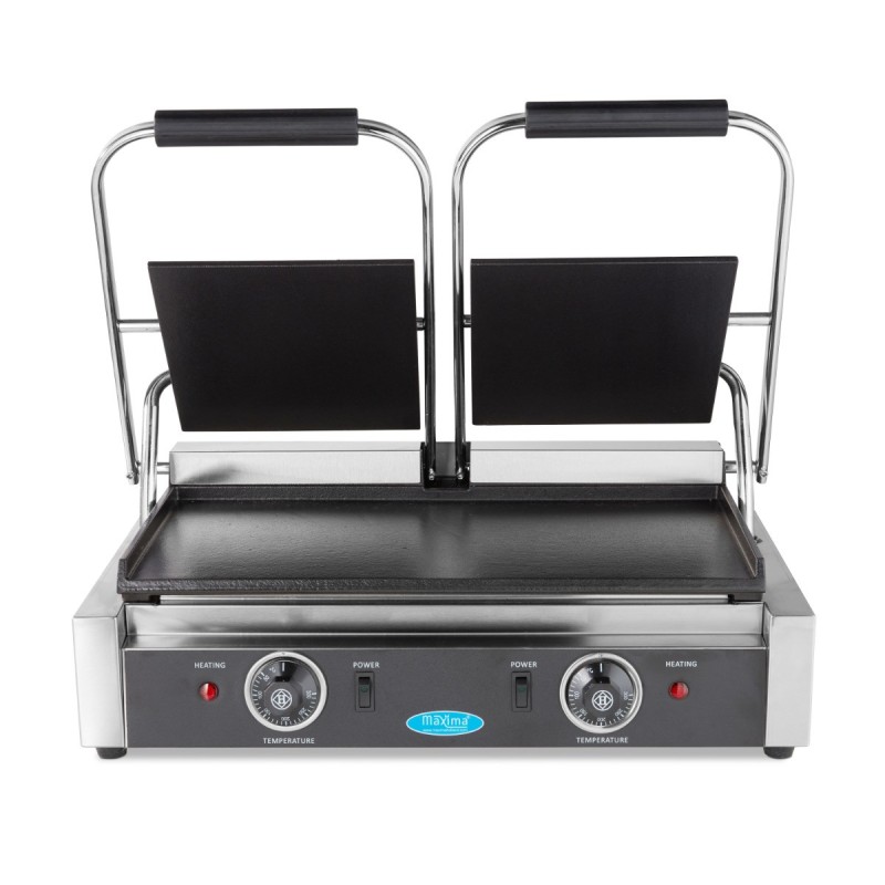 Maxima - Grill contact - Lisse - Double plaque de grill - 2 x 22cm