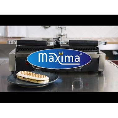 Maxima - Grill contact - Lisse - Double plaque de grill - 2 x 22cm