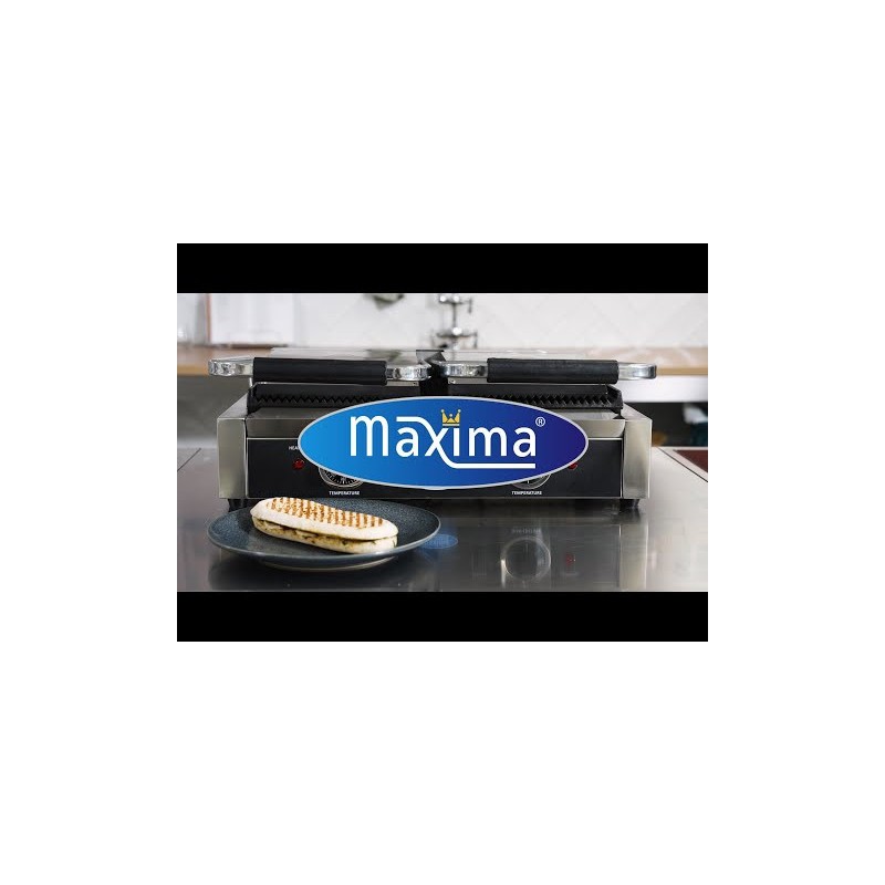 Maxima - Grill contact - Lisse - Double plaque de grill - 2 x 22cm