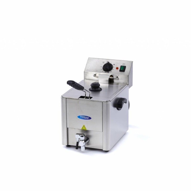 Maxima - Friteuse professionnelle - 8L - 1 panier - avec robinet de vidange