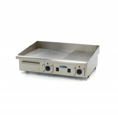 Maxima - Plaque de cuisson - Demi-rainurée - 73 cm - avec bac de récupération - 400V