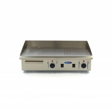Maxima - Plaque de cuisson - Demi-rainurée - 73 cm - avec bac de récupération - 400V