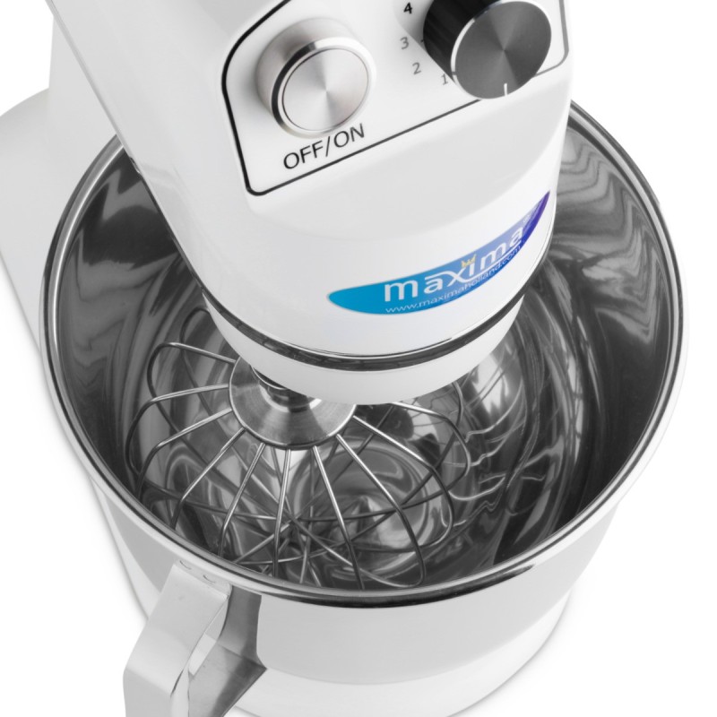 Maxima - Batteur sur socle - 7L - Jusqu'à 2kg de pâte - Blanc