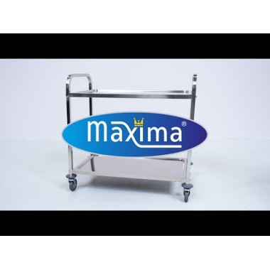 Maxima - Chariot de service en acier inoxydable - 2 étagères