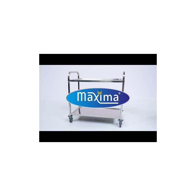 Maxima - Chariot de service en acier inoxydable - 2 étagères