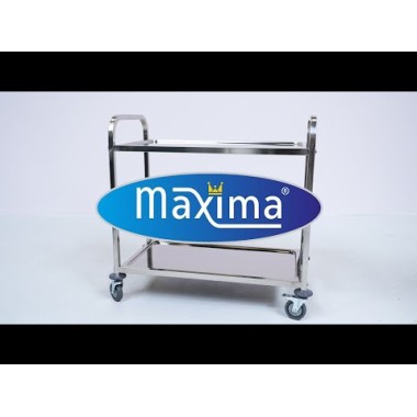 Maxima - Chariot de service en acier inoxydable - 3 étagères