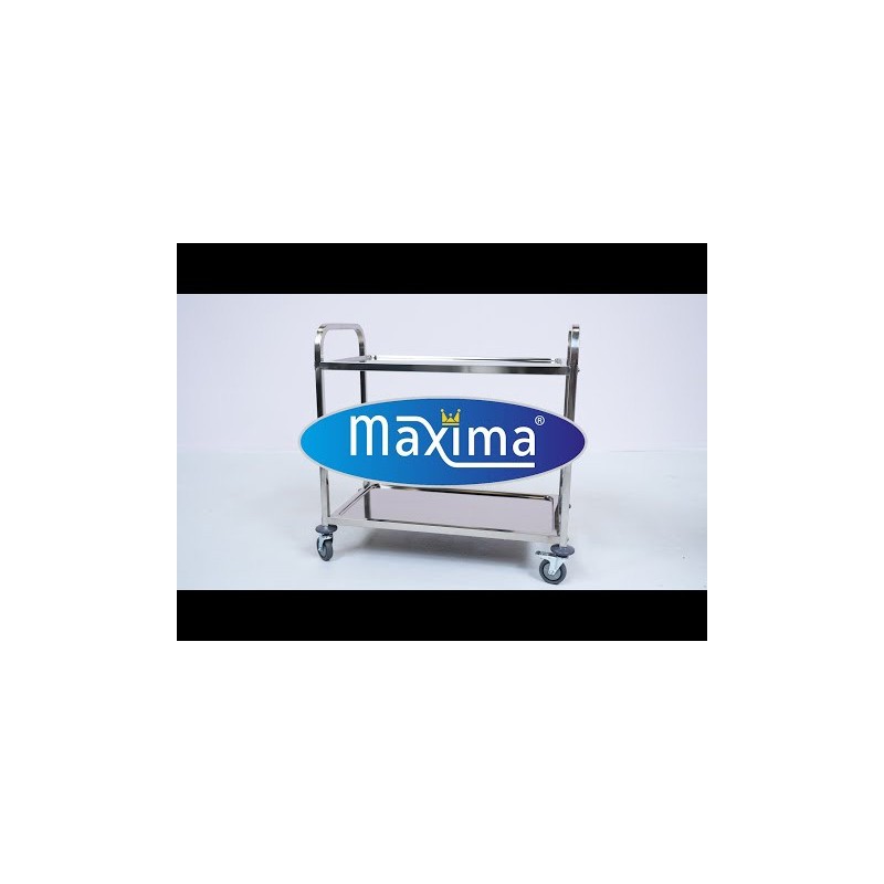 Maxima - Chariot de service en acier inoxydable - 3 étagères
