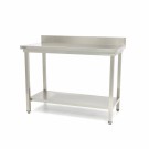 Maxima - Table en acier inoxydable - 80 x 60cm - Hauteur réglable - avec dosseret