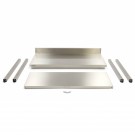 Maxima - Table en acier inoxydable - 80 x 60cm - Hauteur réglable - avec dosseret