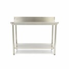 Maxima - Table en acier inoxydable - 80 x 60cm - Hauteur réglable - avec dosseret