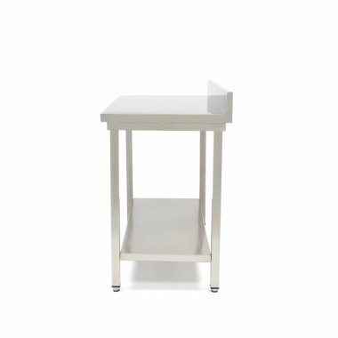 Maxima - Table en acier inoxydable - 80 x 60cm - Hauteur réglable - avec dosseret