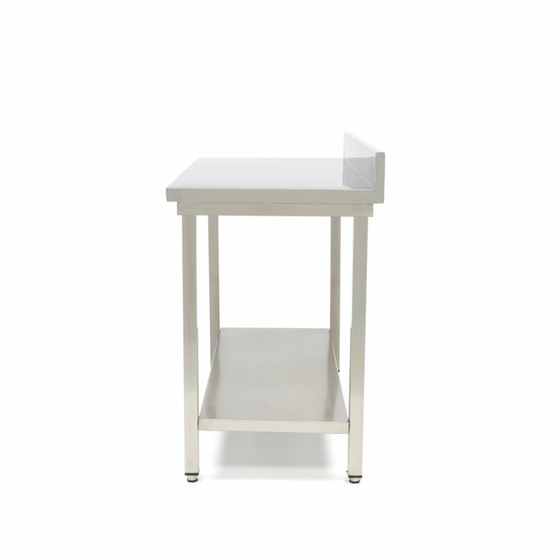 Maxima - Table en acier inoxydable - 80 x 60cm - Hauteur réglable - avec dosseret
