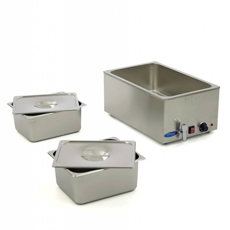 Maxima - Bain-Marie - avec robinet - incluant 2 sets de bacs GN 1/2 - Électrique