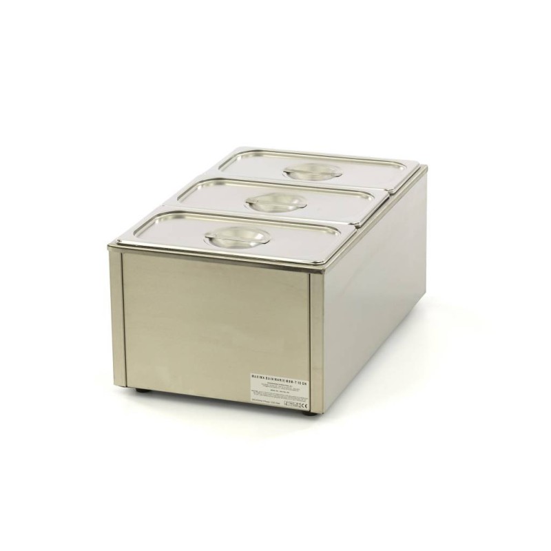 Maxima - Bain-Marie - avec robinet - incluant un ensemble de 3 bacs GN 1/3 - Électrique