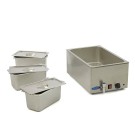 Maxima - Bain-Marie - avec robinet - incluant un ensemble de 3 bacs GN 1/3 - Électrique
