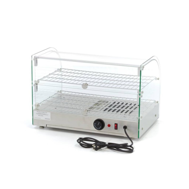 Maxima - Vitrine chauffante pour aliments - 45L - 55cm - 2 étagères