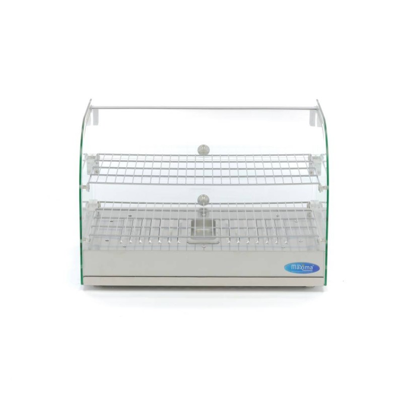 Maxima - Vitrine chauffante pour aliments - 45L - 55cm - 2 étagères