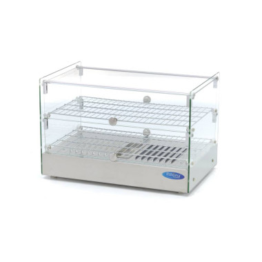 Maxima - Vitrine chauffante pour aliments - 50 L - 55 cm - 2 étagères