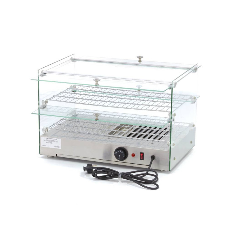 Maxima - Vitrine chauffante pour aliments - 50 L - 55 cm - 2 étagères