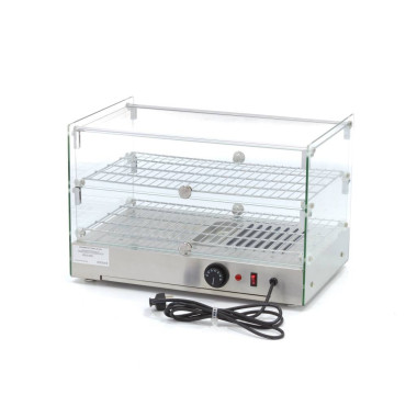 Maxima - Vitrine chauffante pour aliments - 50 L - 55 cm - 2 étagères