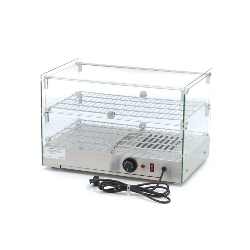 Maxima - Vitrine chauffante pour aliments - 50 L - 55 cm - 2 étagères