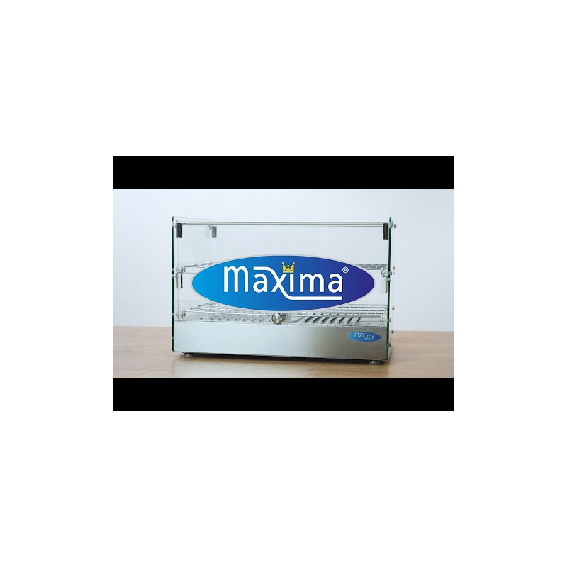Maxima - Vitrine chauffante pour aliments - 50 L - 55 cm - 2 étagères