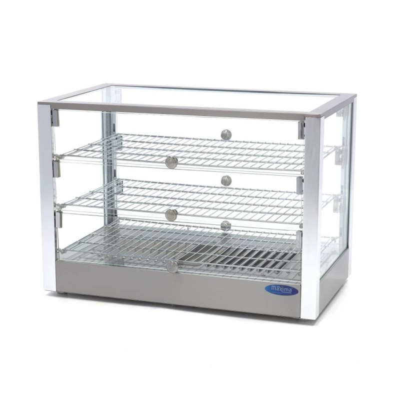 Maxima - Présentoir chauffant pour aliments - 115 L - 70 cm - 3 étagères