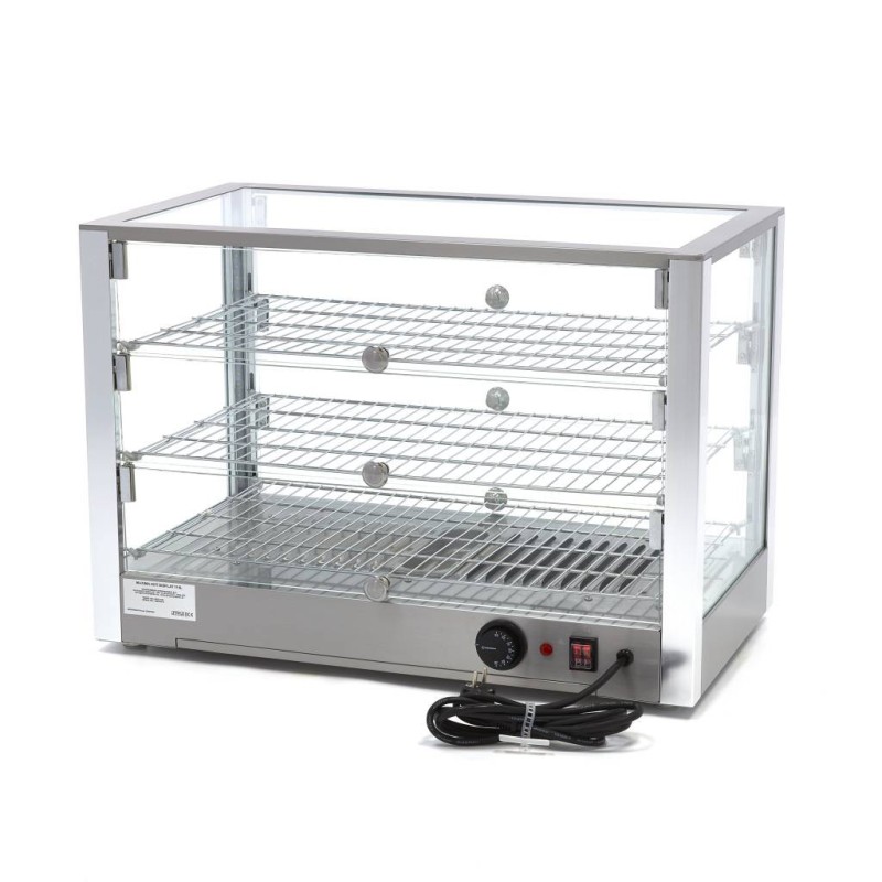 Maxima - Présentoir chauffant pour aliments - 115 L - 70 cm - 3 étagères